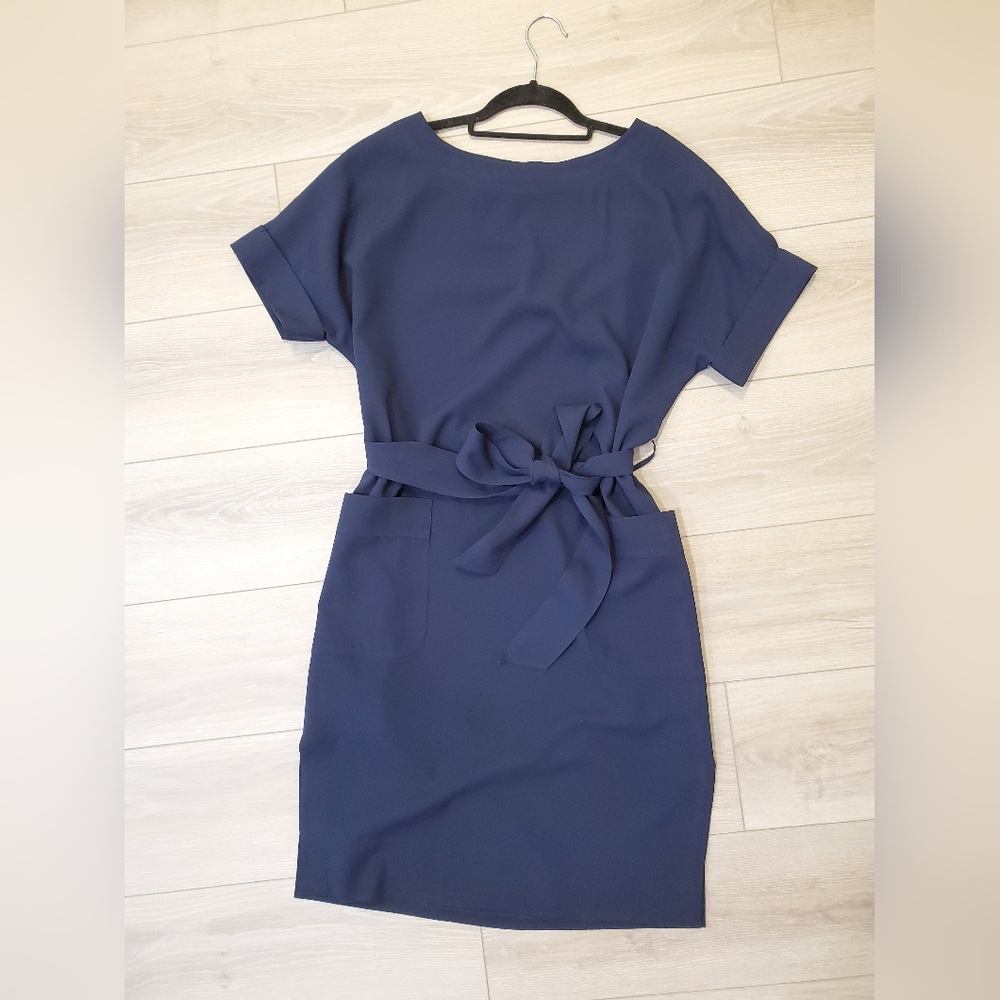 Babaton Navy Blue Shift Dress